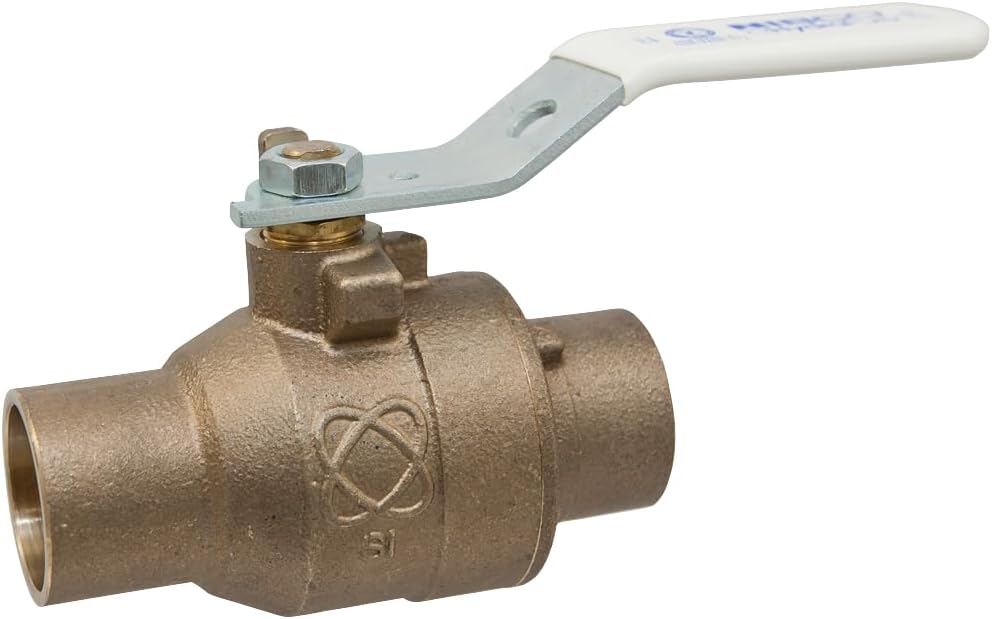 NIBCO Fig No S-585-80-LF, 3/4 in. LF Two-Piece Bronze Ball Valve, Solder