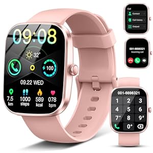 Smartwatch Damen Herren, 1.91'' Zoll HD Smart Watch mit Bluetooth Anrufe, Fitness Tracker Schrittzähler mit 110+ Sportmodi, Schlafmonitor SpO2 Herzfrequenz, IP68 Wasserdicht Fitnessuhr für Android iOS
