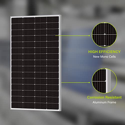 Newpowa 220W Monocrystalline 10Bb Cell Solar Panel 220 Watt 12V High Efficiency Mono Module Rv Marine Boat Off Grid (220W New) #TOP3