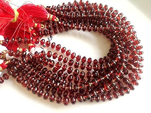 Perles Grenat du Mozambique 8mm fil de rondelles facettées en pierre gemme naturelle rouge
