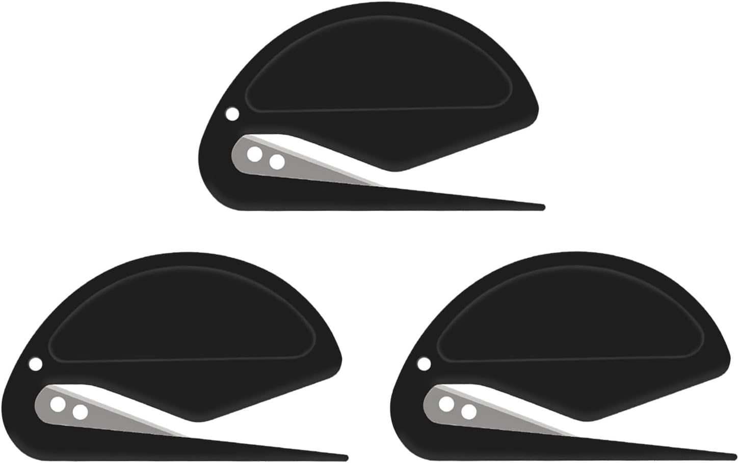 Letter Opener Envelope Slitter – 3 Pack (Black Stainless Steel)