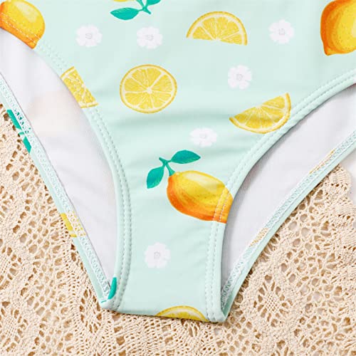 Summer Big Kids Girls Swimwear 2 Piece Swimsuit Kids Lemon Prints Bikini Set Swimwear Little Girls Bathing Suits2