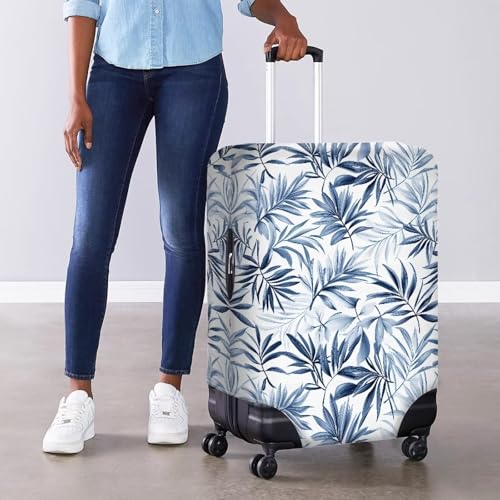 Luggage Cover, Sturdy Baggage Covers with Unique Prints Dustproof & Anti-Scratch Protector Anti Theft Lightweight for Business Travel Leaves3