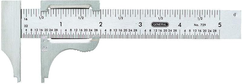 Slide Caliper #729, 16th and 32nd Graduation, 0 to 4-Inch Range, Inside and Outside Measurement