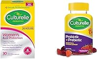 Vista 1 de Culturelle Probióticos 4 en 1 para mujeres para salud digestiva y vaginal con gomitas probióticas diarias para hombres y mujeres, salud digestiva