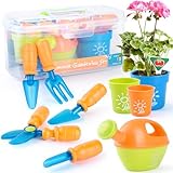 PLAY Kids Gardening Set, Garden Tool Set for Kids, Gardening Tools Kit with Shovel, Fork, Spade, Scissors, Flower Pot, Watering Can and Storage Box, Summer Outdoor Toys for Toddlers Boys Girls Gift