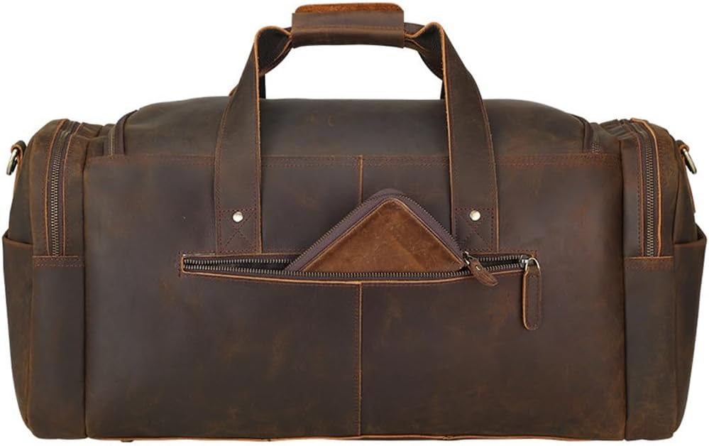 Large capacity outdoor shoulder crossbody bag Crazy horse cowhide handCarrying a travel
