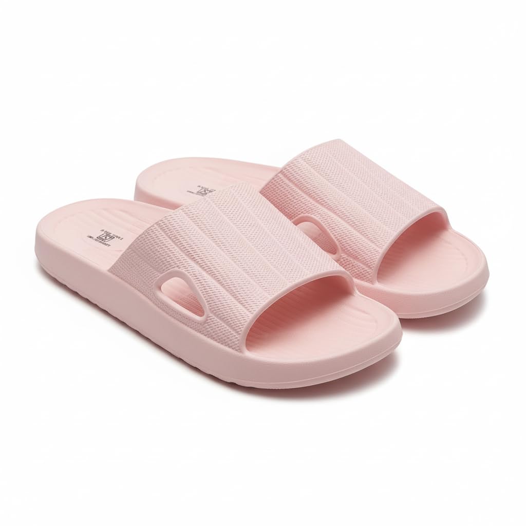 Classic Striped Women's Bathroom Slippers(Pink, 35-36)