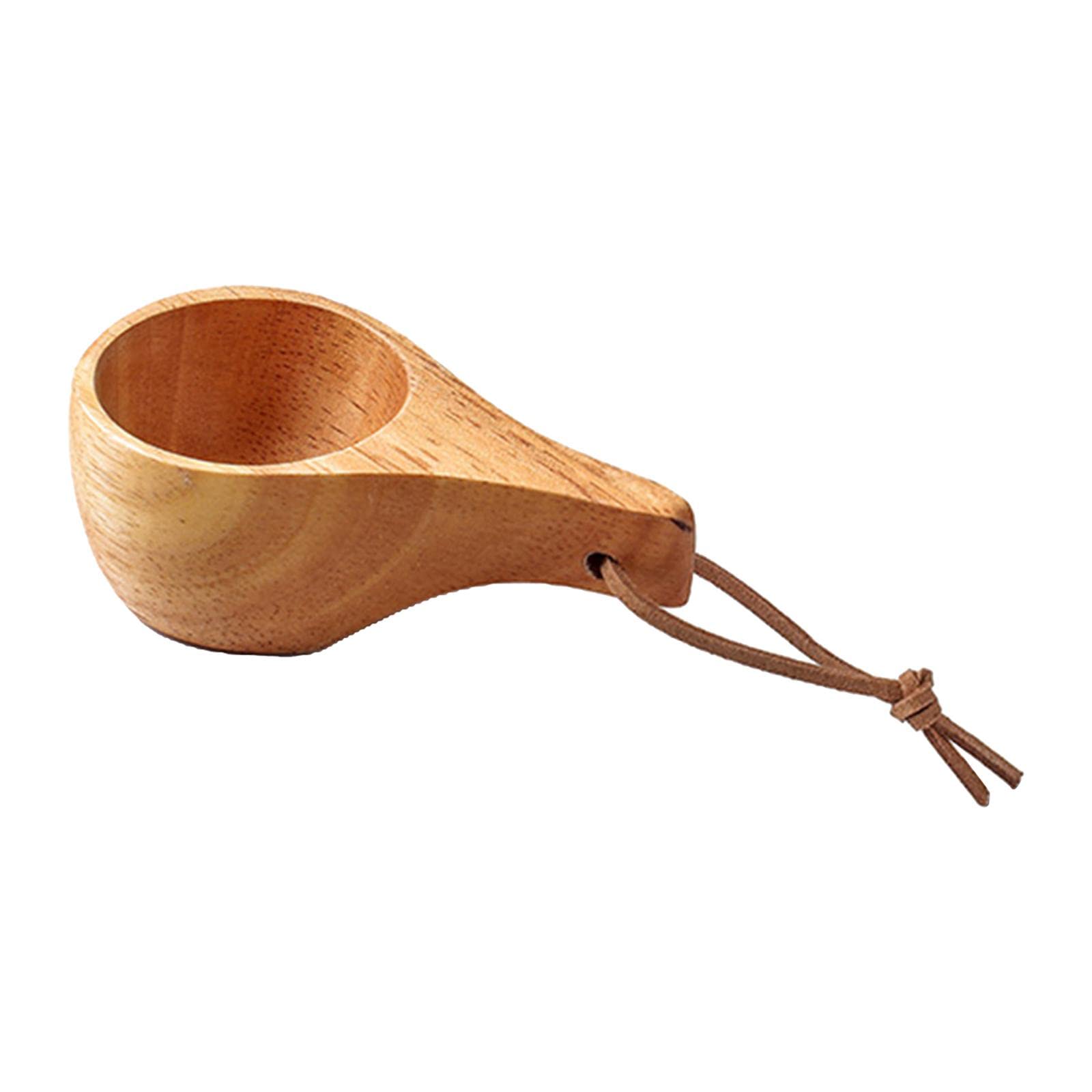 Camping Mug Outdoor Wooden Camp Cup Lightweight Hiking Tableware Brown