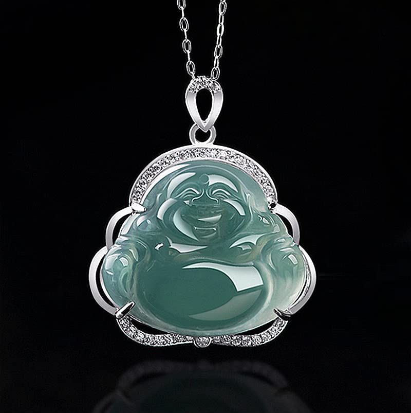 Colliers pour femmes bouddha en jade de glace source de paix