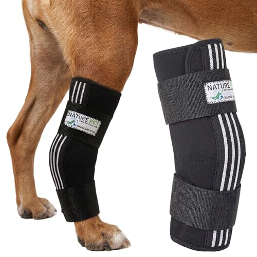Nature Pet SPRUNGGELENK BANDAGE HUND HINTERBEIN – Sprunggelenk Bandage mit Leckschutz Hund – verstellbare Tarsal-Stulpen für Hunde zur Stabilisierung & Schutz des Hinterbeins – 135° Winkel – XS 2