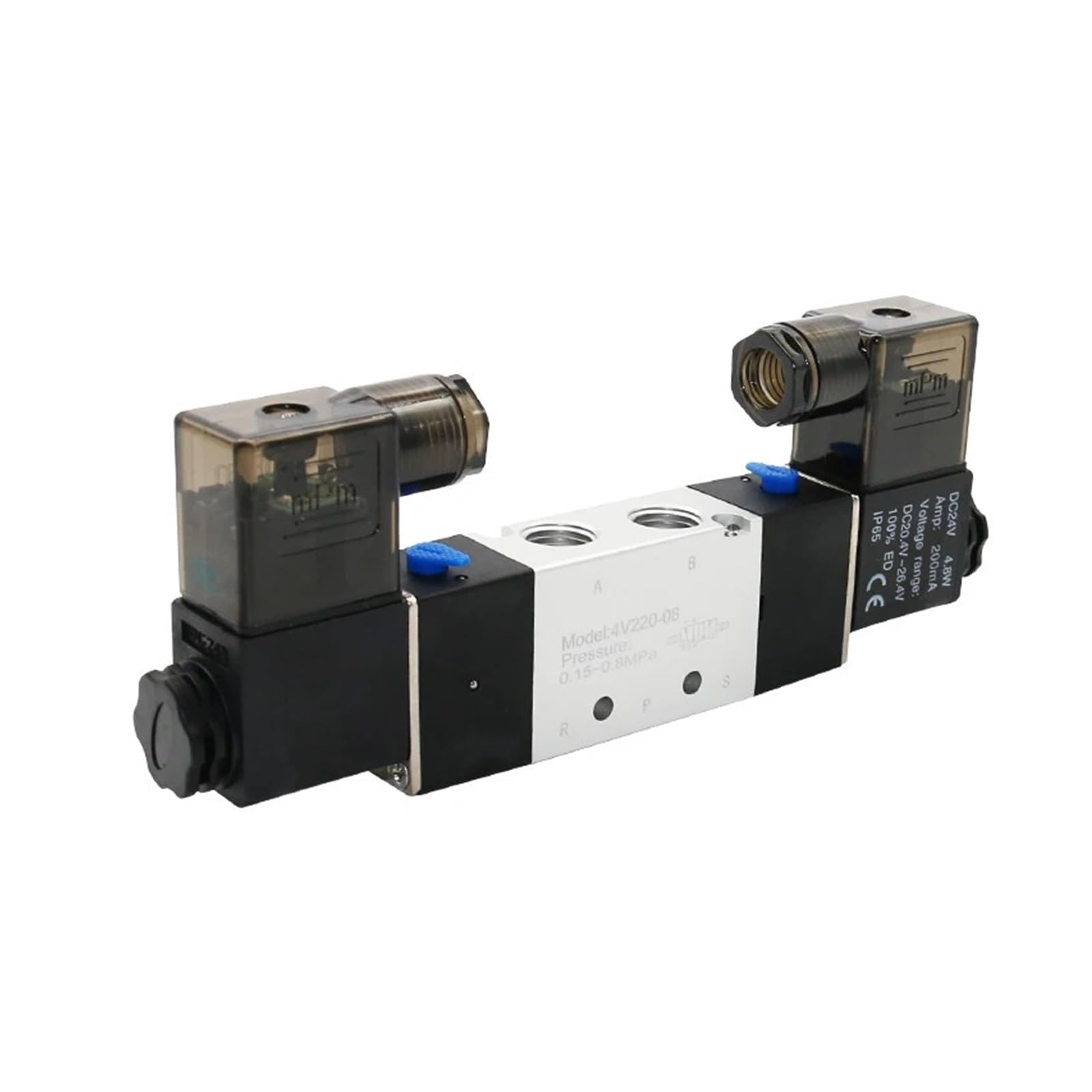 Électrovanne 4V220-08 double tête de précision, vanne pneumatique 5/2 voies DC12V 4mm