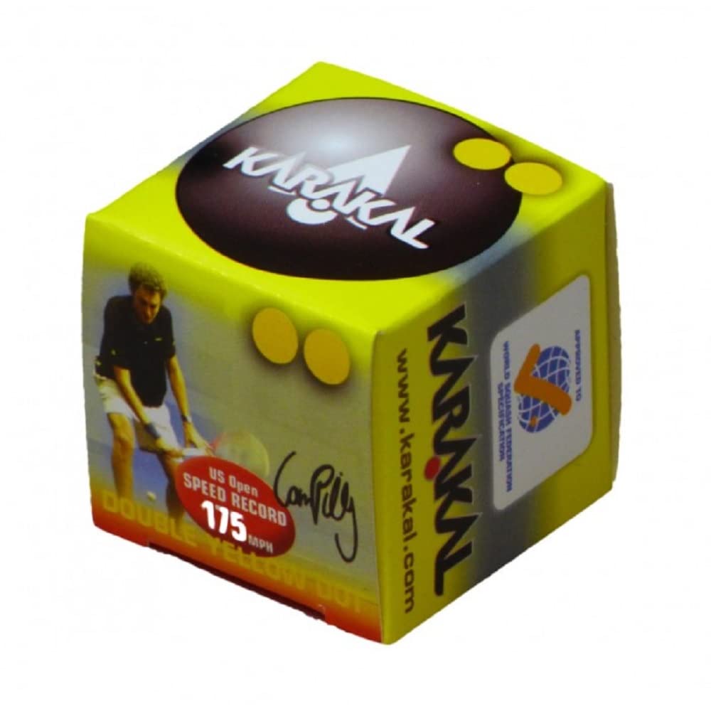 Karakal ELITE - Palline da squash unisex, doppio, giallo, bianco, taglia unica