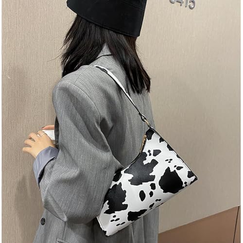 Women Cow Print Shoulder Bag Clutch Purse Underarm Handbag Satchel Zipper Tote Bag Bags With Zipper Closure For women3