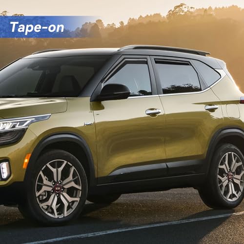 Image of Window Visors Rain Guards for 2021 2022 2023 2024 2025 2026 Kia Seltos, Out-Channel Window Vent Wind Deflectors Visors Shades for 21-26 Seltos LX S EX S SX Turbo X-Line