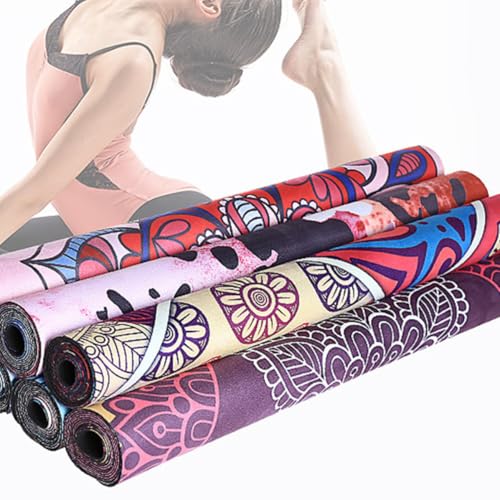Esterilla de yoga de gamuza natural GALPADA, colchoneta fina de 1,5mm de tacto suave y elegante 4