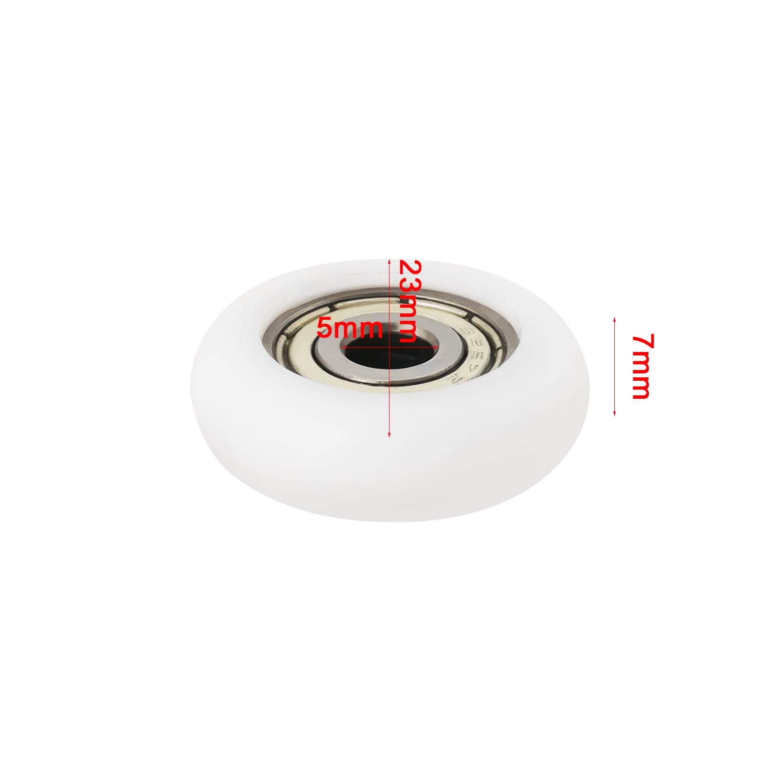 Create idea 10pcs Nylon Carbon Steel Pulley Wheels Ball Bearing Guide Roller for Furniture Hardware Accessories Sliding Doors Glass Sliding Doors (5x23x7mm) - Image 4