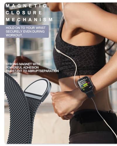 Image of Original Stainless Steel Milanese Loop Compatible with Apple Watch Band 38mm 40mm 41mm 42mm 44mm 45mm 46mm 49mm, Magnetic Clasp Band for iWatch Series 11 10 9 8 7 6 5 4, SE 3 2 1 Ultra3 2, Women & Men