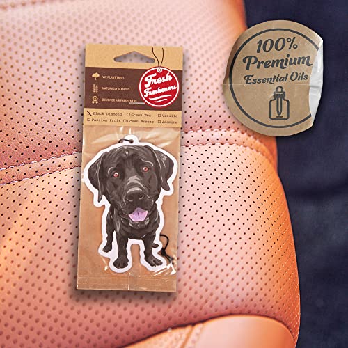 Image of Dog Car Air Freshener 4 Pack Labrador Scented With Premium Oils By Fresh Fresheners