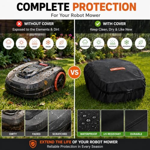 Funda para Robot Cortacésped para STIHL iMOW RMI 632 C, Cubierta 420D Oxford para Guardar el Cortacésped Automático, Protección para Jardín, Terraza y Garaje