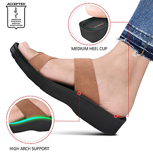 Aerothotic Odal Split Toe Women Arch Support Sandals (Odal Brown, Numeric_6) #TOP2