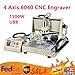 4 Axis CNC 6040 Router Metal Engraving Machine Drilling Milling Machine Engraver, Engraver Engraving Mill/Drilling Machine + RC for PCB Badges Bronzing Plate etc