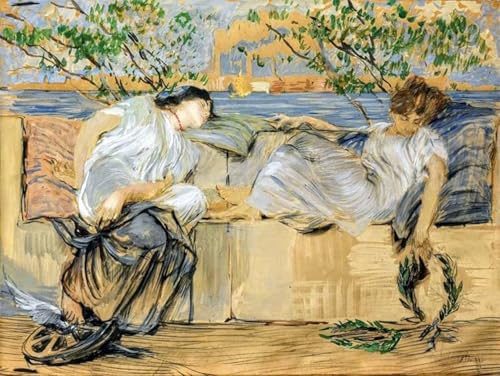 Art mural en toile Ettore Tito tableau decoration maison SERENDIPITP 60x90cm