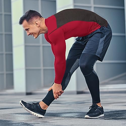 Image of Dri-Fit Long Sleeve T Shirts for Men-4 Pack- Moisture Wicking, Quick Dry Tees