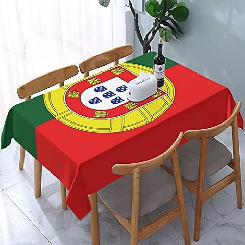 Tablecloth Portugal Flag Reusable Rectangle Tables Dining Cover Polyester Waterproof Oilproof Table Cover 137X183CM Cover