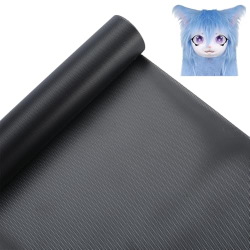 GORGECRAFT Foglio di Rete per Occhi in PVC Nero da 1 m X 20cm 0.5mm Impermeabile Antipolvere Traspirante Stampabile Tessuto in Tela per Costumi Oggetti di Scena Scultura e Artigianato.