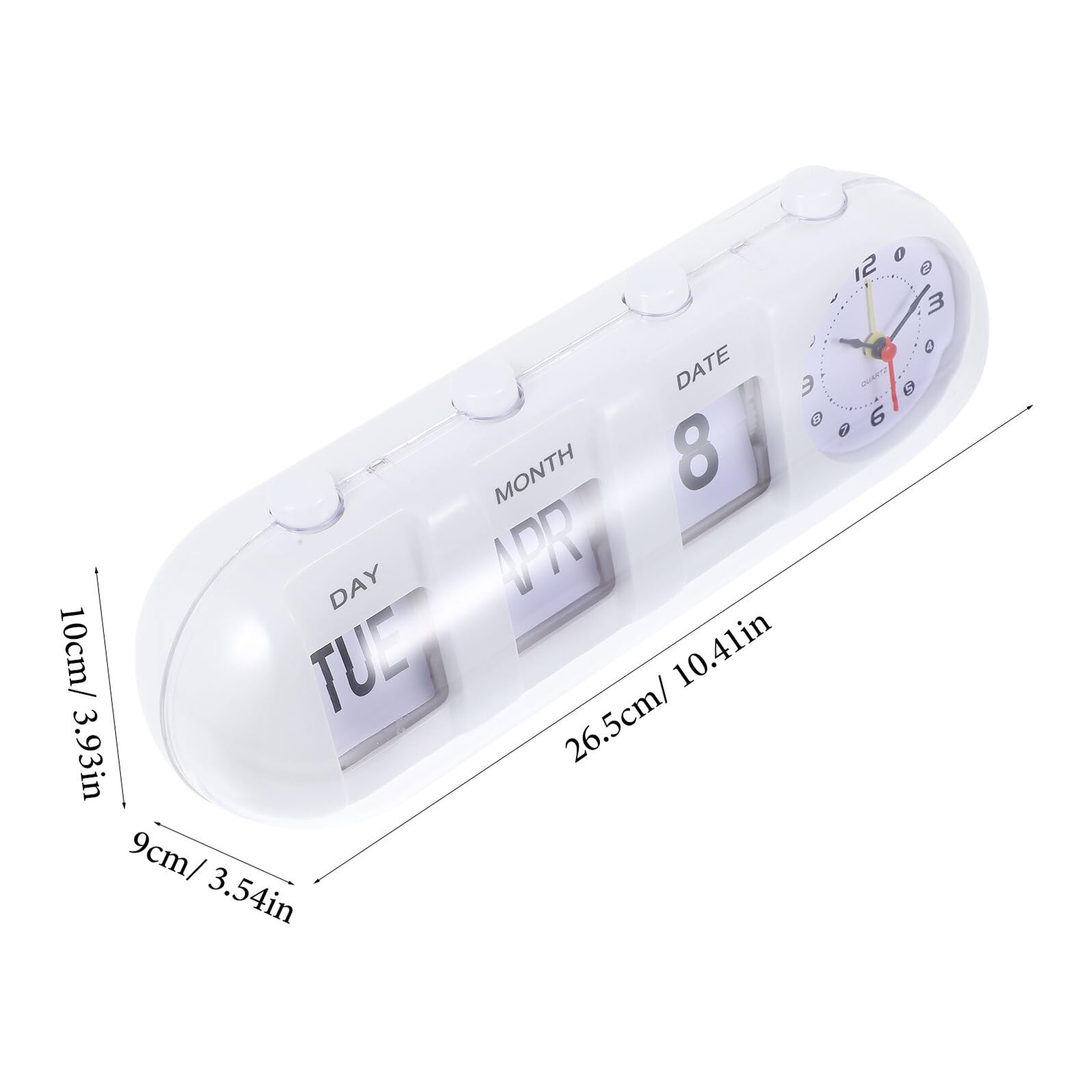 LIFKOME Reloj de Escritorio Manual Flip Calendario Perpetuo Reloj Vintage Abs Compacto para Oficina Hogar Cocina Baterías Resistente y Duradero