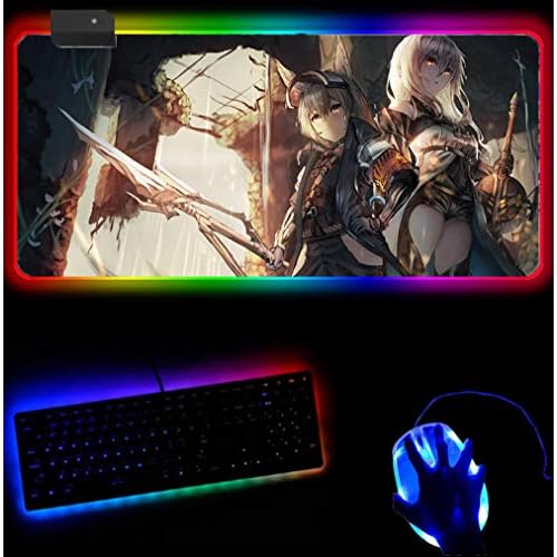 RGB Gaming Mauspad Arknights Pad Maus Computer Gamer Indie Pop Mauspad Professionelles Mauspad Ergonomisches Gadget Büro Schreibtischmatten Farbe 2 S (30x60cm)