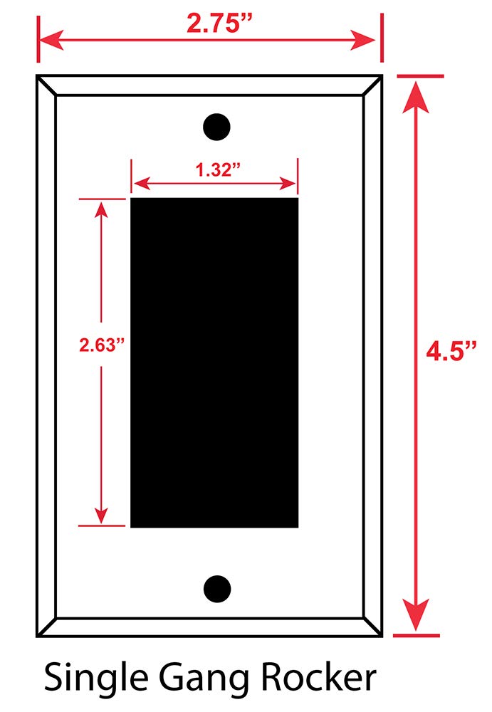 1 Gang Rocker - Decora METAL Wall Plate - Wall Plate for