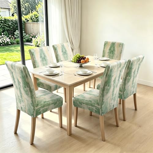 Housses de chaise pour salle dining et restaurant lot de 6 vert extensible - 3