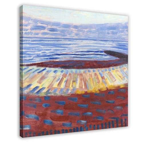 Poster Piet Mondriaan La Mer après le Coucher du Soleil Carré