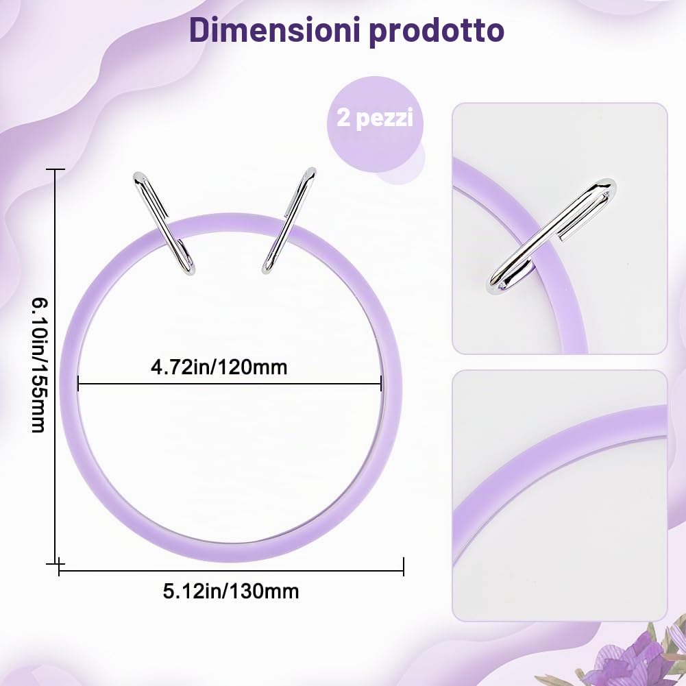 GORGECRAFT 2pz Telaio Da Ricamo In Plastica con Molla di Tensione Telaio Da Ricamo Cerchio per Punto Croce Telaio Ad Anello Rotondo per Cucito Pratico Ricamo Punto Croce Principianti 15.5 x 13 x 1.9cm