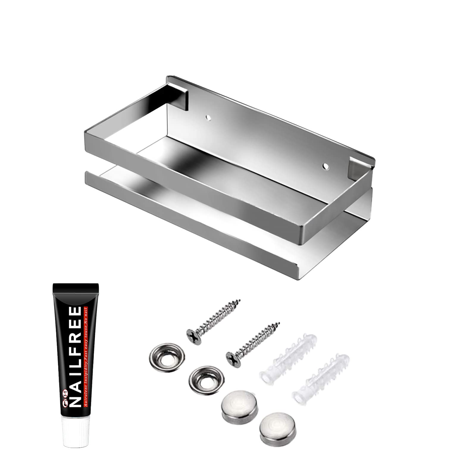 GEINIFAFA Rustproof Metal Storage Floating Shelves Wall Mounted Rectangular Shelf for Bedroom,Bathroom, Living Room, Kitchen, and Laundry Room,