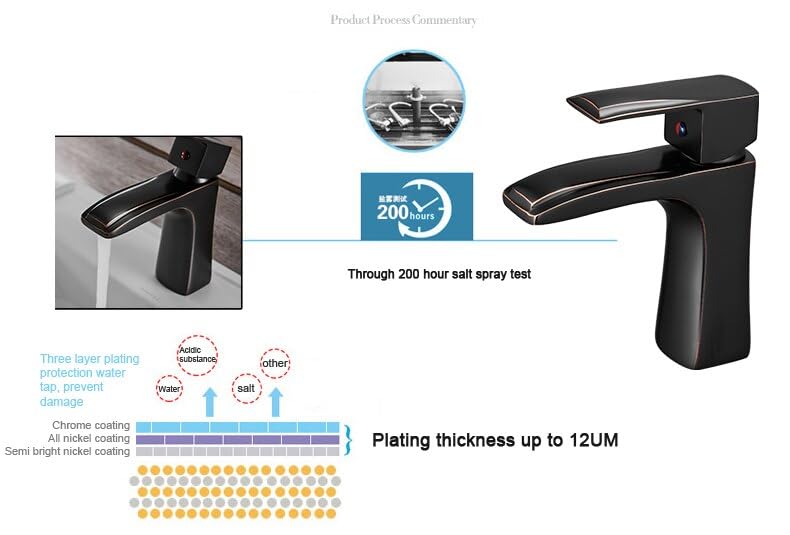 Mitigeur noir pour lavabo de salle de bain moderne chic - 7