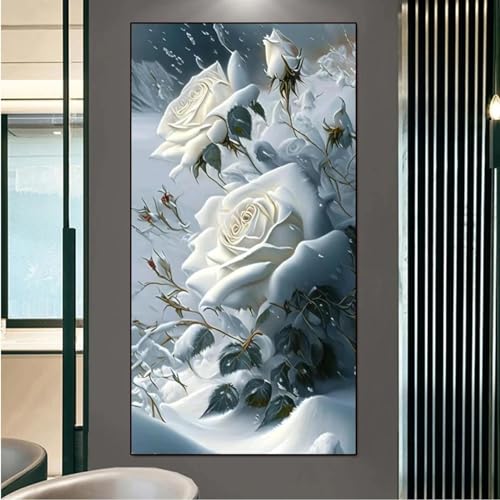 Affiches et impressions sur toile de roses blanches KEBIA œuvre d art abstraite haut de gamme