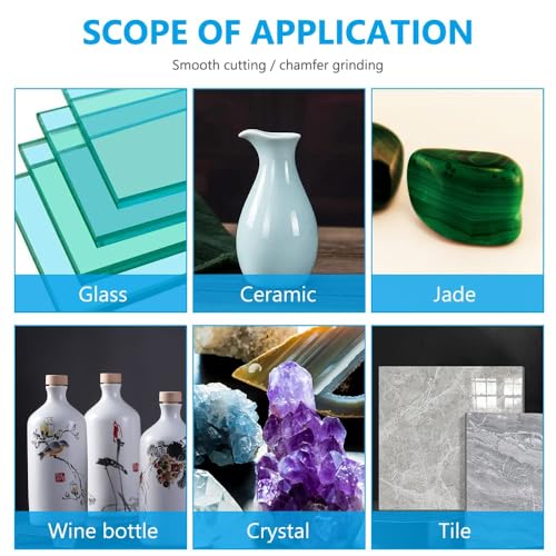 Flintronic Glass Cutting Disc, 2PCS 115mm Diamond Saw Cutting Blade Angle Grinder Glass Tile cutting And Polishing, Grinding Rotary Tool Accessories for Jade, Crystal, Wine Bottles (Green) 7 Flintronic Glass Cutting Disc, 2PCS 115mm Diamond Saw Cutting Blade Angle Grinder Glass Tile cutting And Polishing, Grinding Rotary Tool Accessories for Jade, Crystal, Wine Bottles (Green) - Image 7