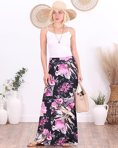 Image of Popana Long Maxi Skirt for Women, Flowy Long Skirts for Women | High Waisted Soft Trendy Rayon, Sundress Convertible Skirt, Long Length Bodycon Maxi Skirt, Petite and Plus Size