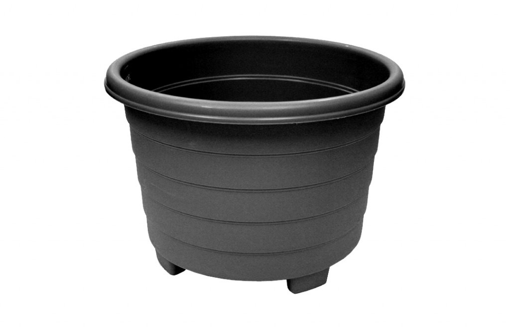 Grosvenor Round Planter 39Cm Ebony - Elegant Outdoor Plant Pot 100340012