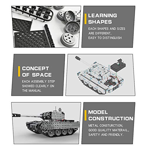 12che Panzer Spielzeug Set, 952 Stücke 1:16 Metall Panzer Ferngesteuert, Panzer Modellbausatz für Kinder und Erwachsene – Bild 4