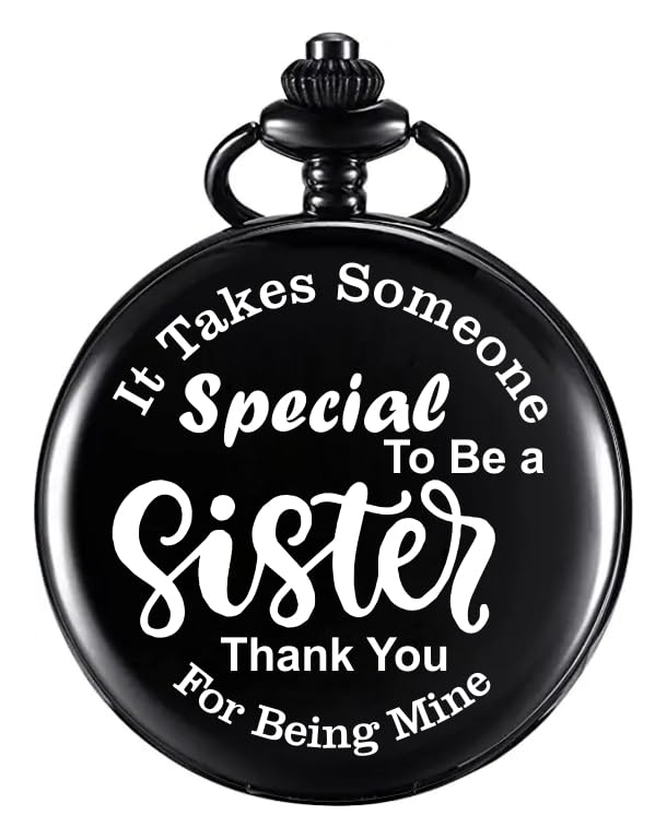 Image of Vintage Gandhi Style Pocket Watch with Engraved Designs & Messages Royal Black Analog for Men Women & Kids Includes Key Ring for car or Bike Keys Ideal Gift