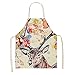 Fartuch Drewniany List Geometryczne Fartuchy Kuchnia Dla Kobiet Bawełniana Pościel Bibs Czyszczenie Gospodarstwa Domowego Pinafore Home Cooking Fartuch 53 * 65 cm (Color : J, Size : 53x65cm)