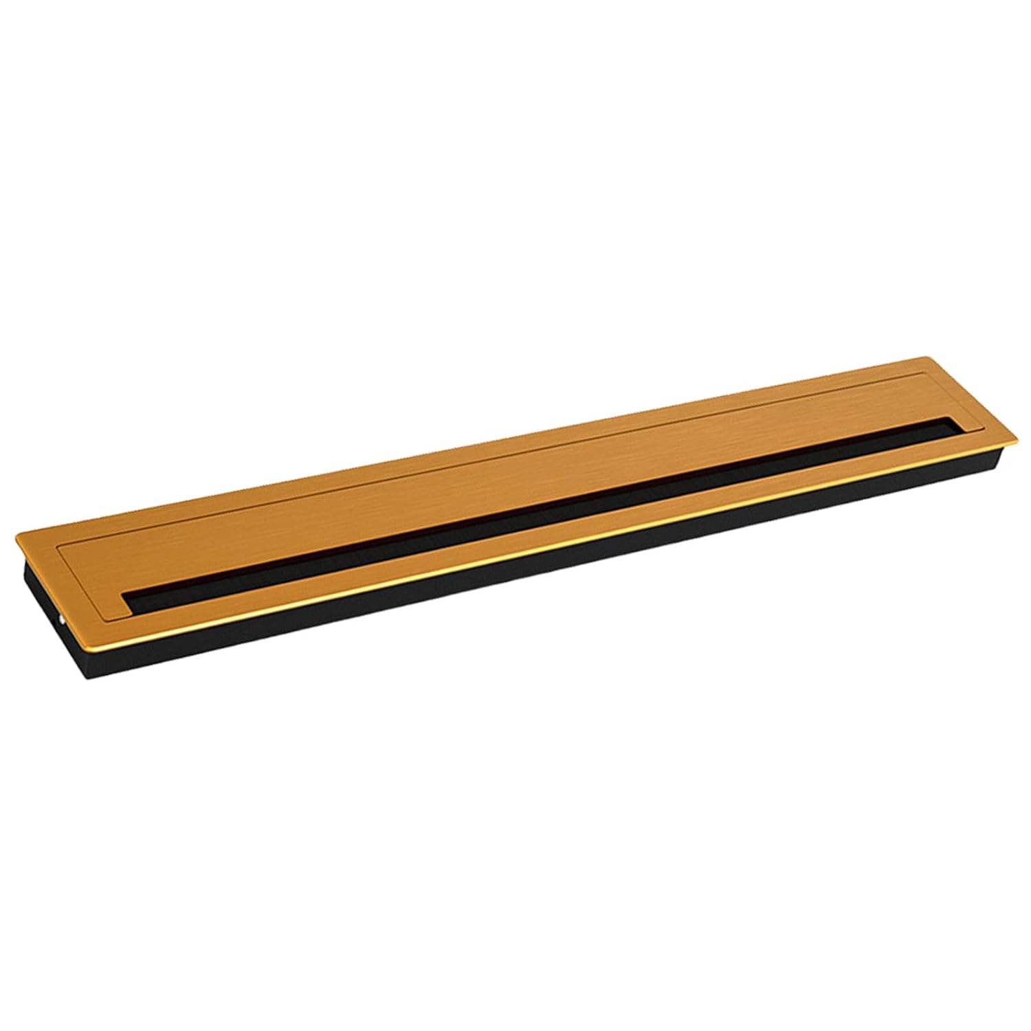 Thickening Aluminum Desk Cable Grommet with Brush, Rectangle Cord Hole Cover for Computer Table Desk Accessory