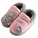 Zapatillas Casa Niñas Invierno Interior de Estar Caliente Pantuflas Suave Algodón Calentar Zapatilla, Gato Pink, 25/26 EU, (Talla Fabricante 18-19)