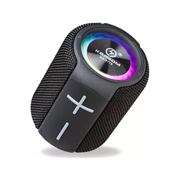 Caixa de Som Bluetooth Portátil, 50W potência máxima, LED RGB, Rádio FM, Resistente à Água IPX, Recarregável, com Entradas USB/TF/AUX, 75dB (preto)