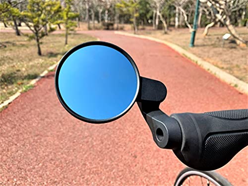 Meachow 2022 New Bar End Bike Mirror, 80Mm Crystal Uhd Automotive Grade Glass Lens E-Bike Mirrors, Scratch Resistant, Safe Rearview Mirrors, (Silver Left Side) Me-021Ls #TOP5
