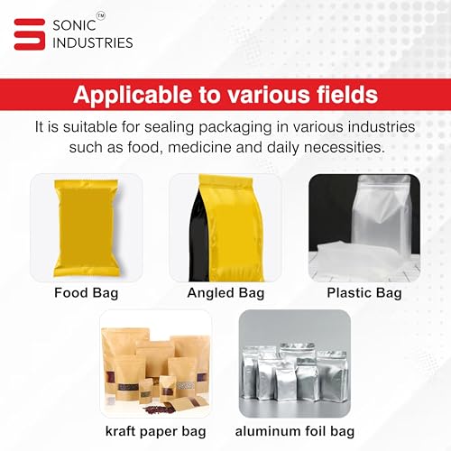 Image of Sonic Industries FR900 Band Sealer Machine for Food Packaging | Heavy Duty Pouch Sealing Machine | Continuous Band Sealer for Plastic, Foil & Laminated Bags | Adjustable Temperature & Speed